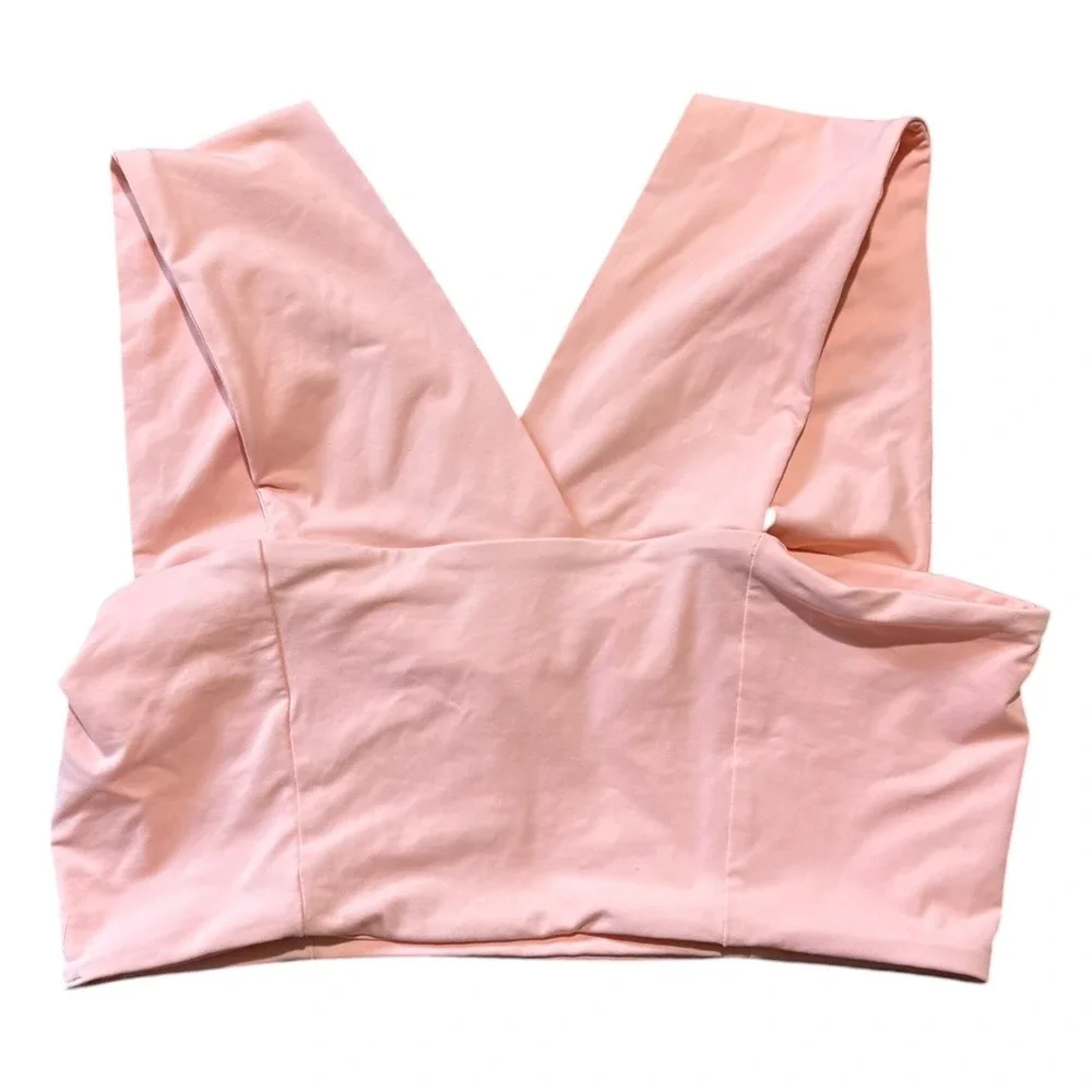 L*Space Swim Parker Peach Square Neck,‎ Wide Strap, V-Back, Bikini Top XL NWOT